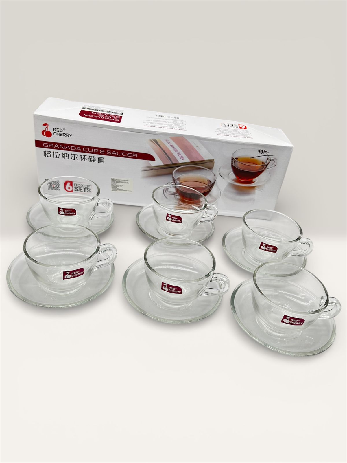 Set de pocillo trasparente ×6