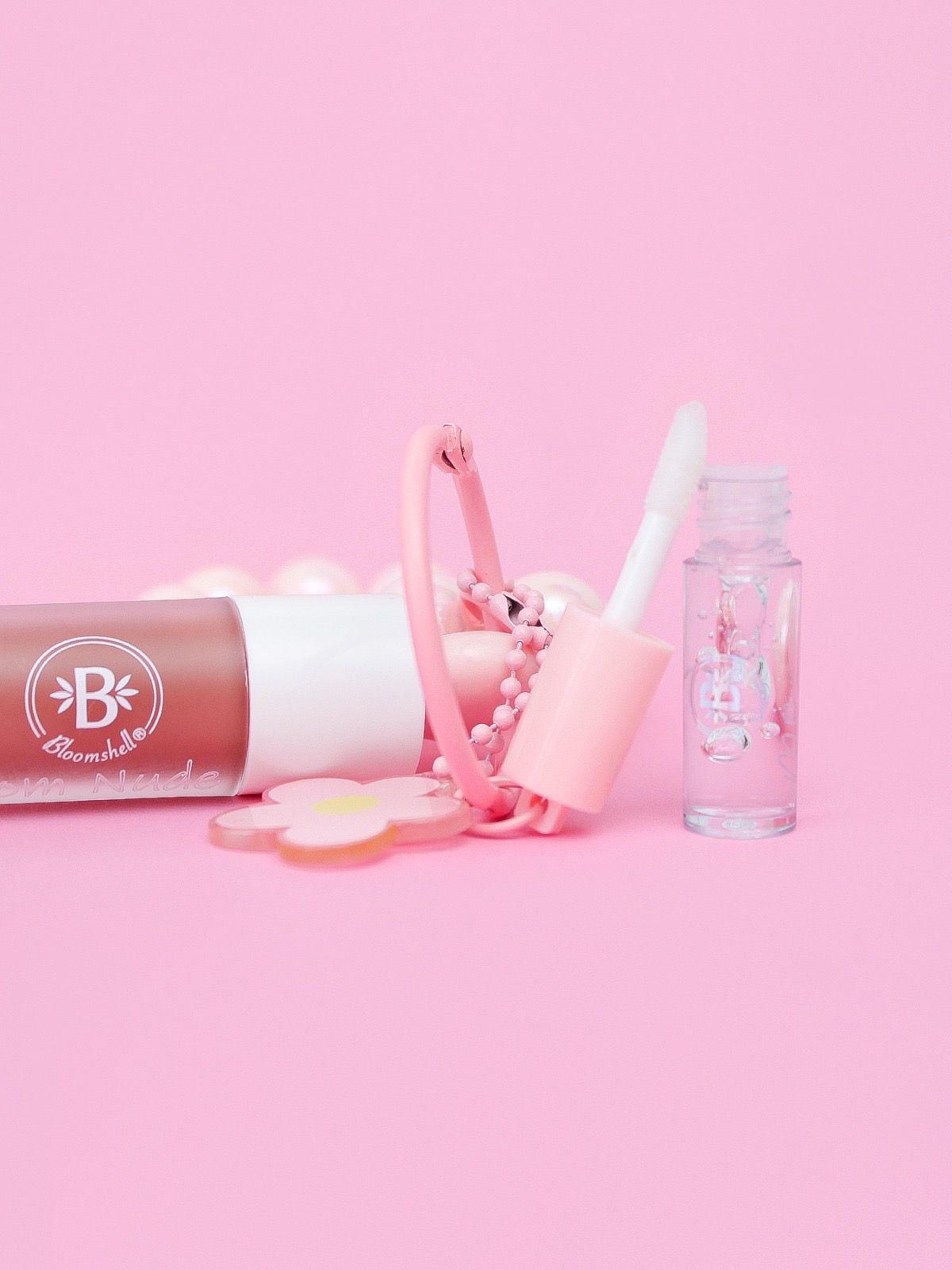 Llavero Duo nude + mini gloss hidratante – Bloomshell