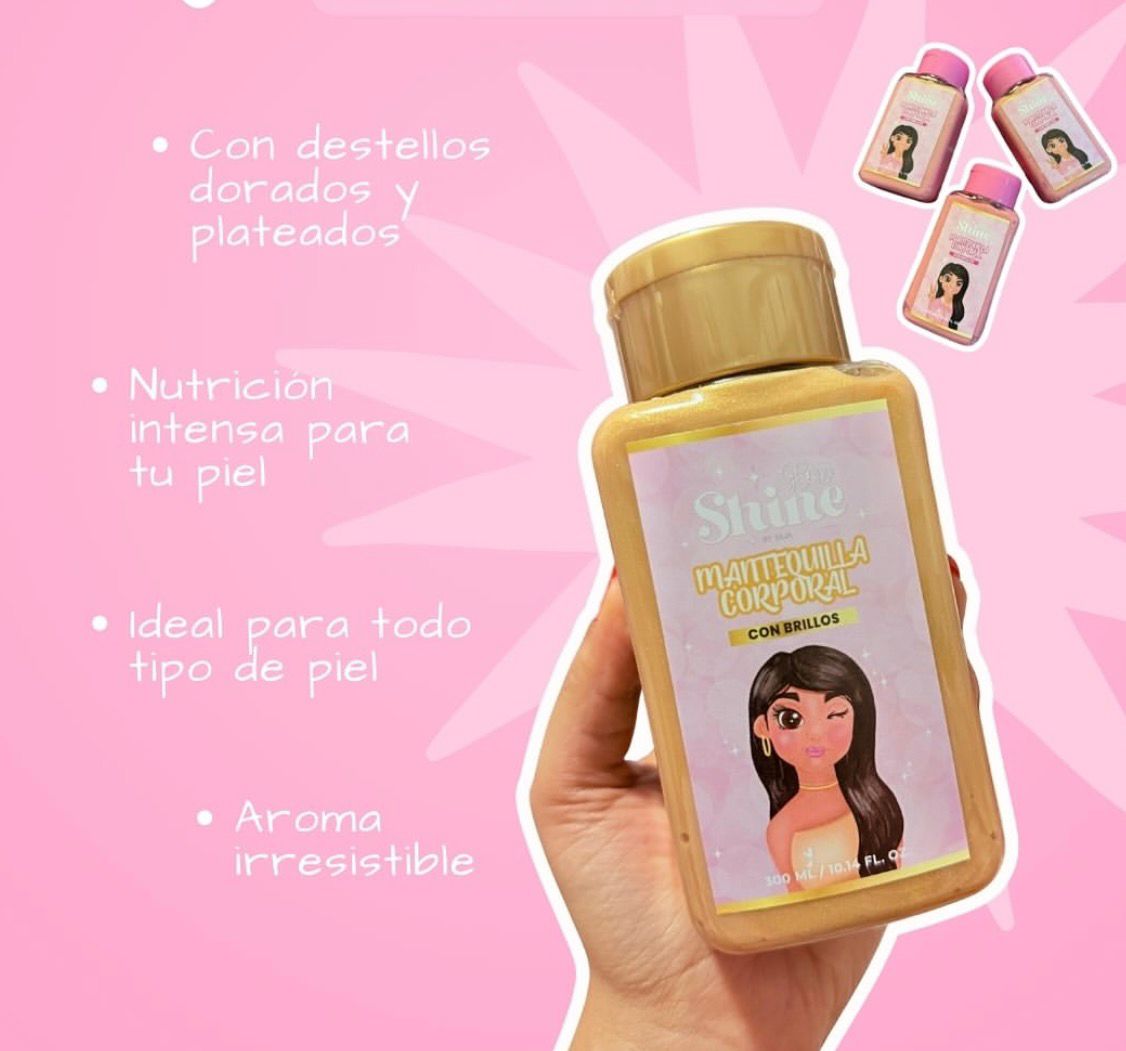 MANTEQUILLA CORPORAL CON BRILLO DORADA 💛