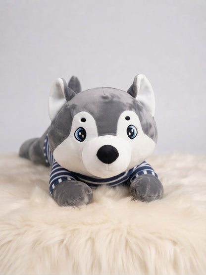 PELUCHE CON COBIJA HUSKY CON SUETER