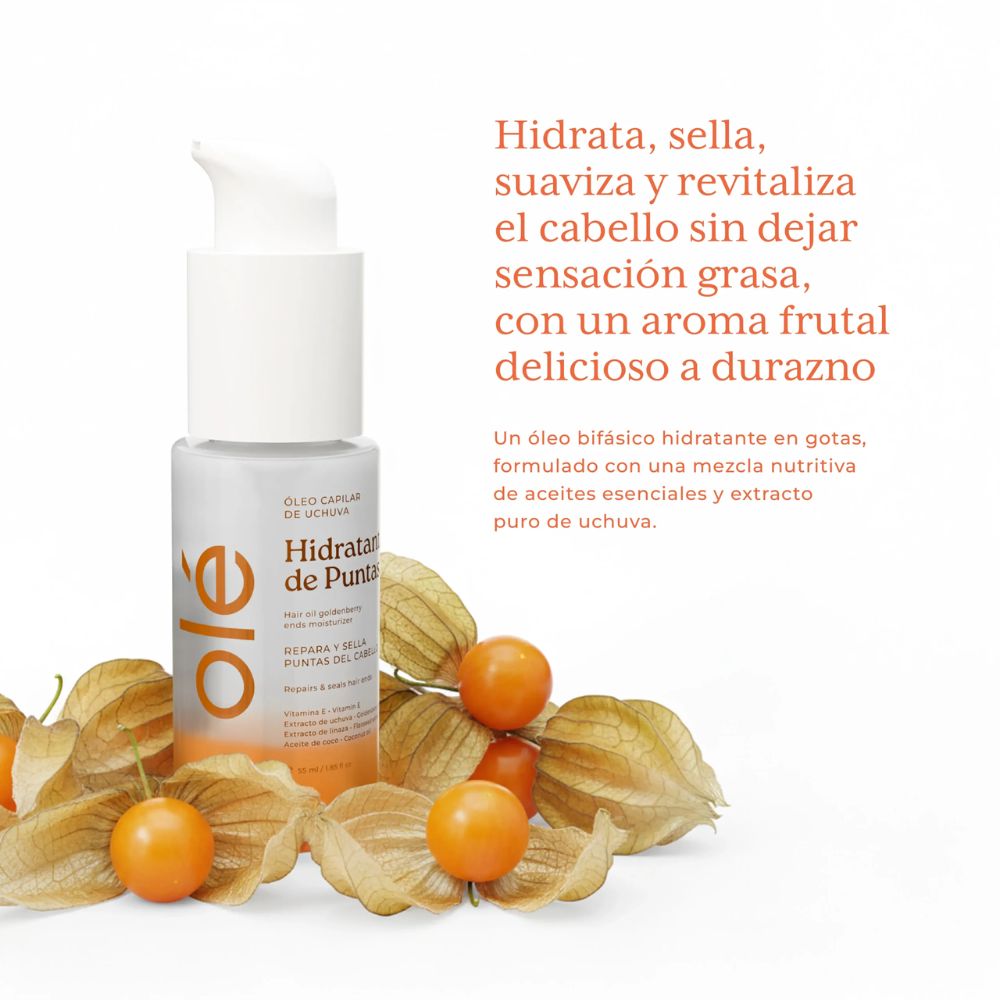 Óleo frutal bifásico de uchuva Hidratante Olé