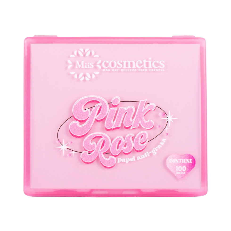 Papel anti-grasa facial   pink rose mis cosmétics