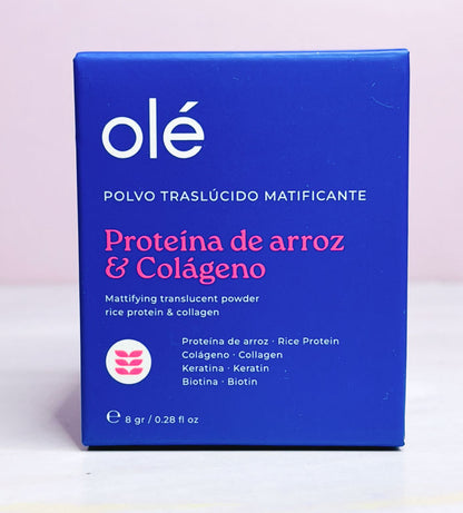 Polvo traslúcido matificante. Proteína de arroz & colágeno