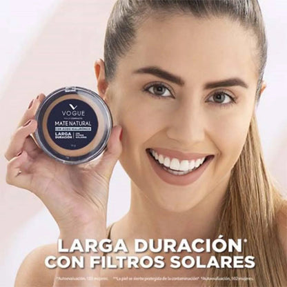 Polvo compacto Vogue matte natural , Larga duración