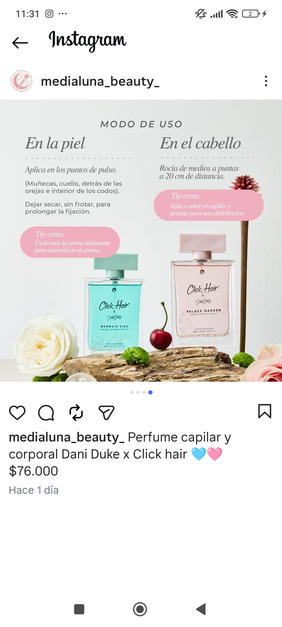 PERFUMES CAPILAR Y CORPORAL DE LUJO X DANI DUKE clic Hair