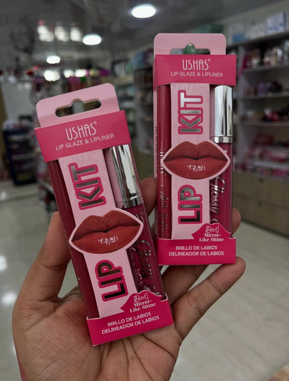 Brillo De Labios lip Glaze + Lip Liner,  2 en 1 ushas