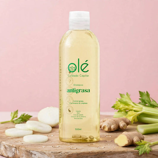 Shampoo cebolla, jengibre, apio Antigrasa