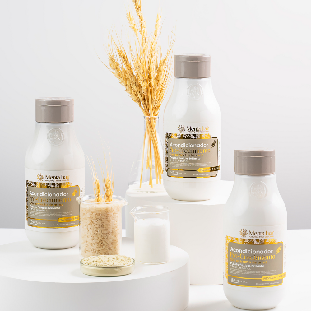 Acondicionador pro-crecimiento con extracto de arroz X550ml Menta Hair