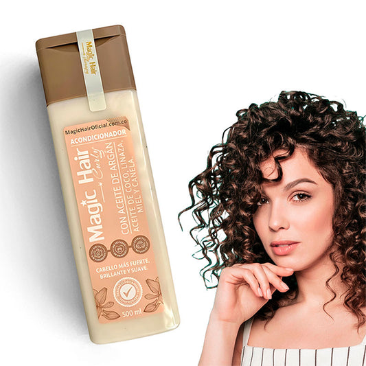 Acondicionador Curly con Aceite de argán,aceite de coco,linaza,miel y canela