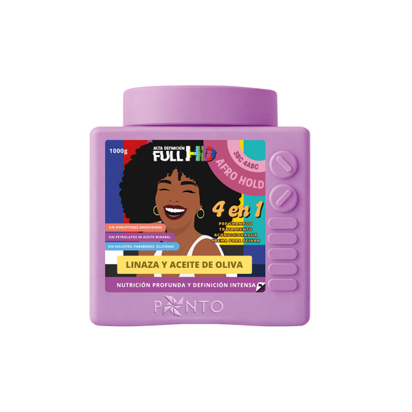 Ponto 4 en 1 Afro hold, Linaza y aceite de oliva