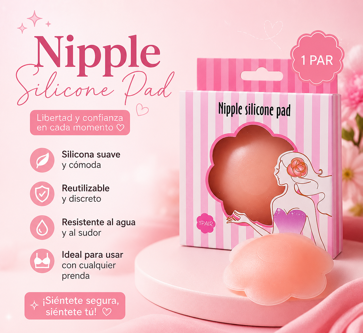 CUBREPEZON EN SILICONE PAD ×2