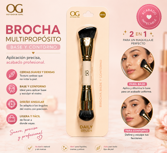 Brocha Profesional Doble Contorno/Base BD02 OG