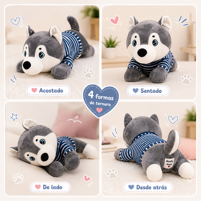 PELUCHE CON COBIJA HUSKY CON SUETER
