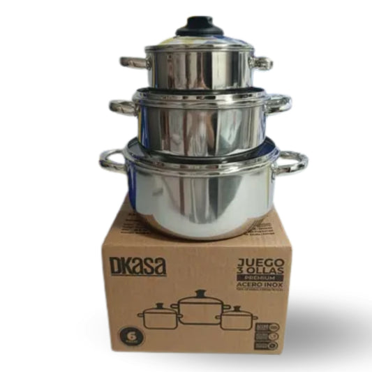 Bateria Dkasa 3 Ollas con Tapa