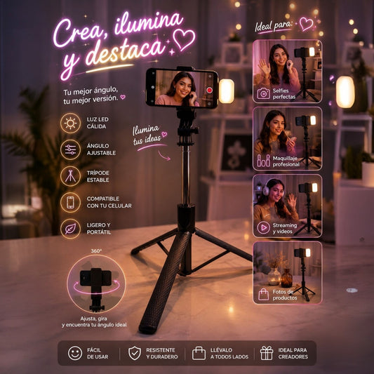 TRIPODE ESTABLE PEQUEÑO CON LUZ