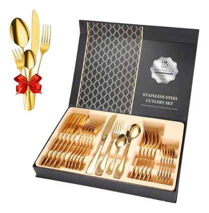 SET DE CUBIERTOS 24pcs DORADO