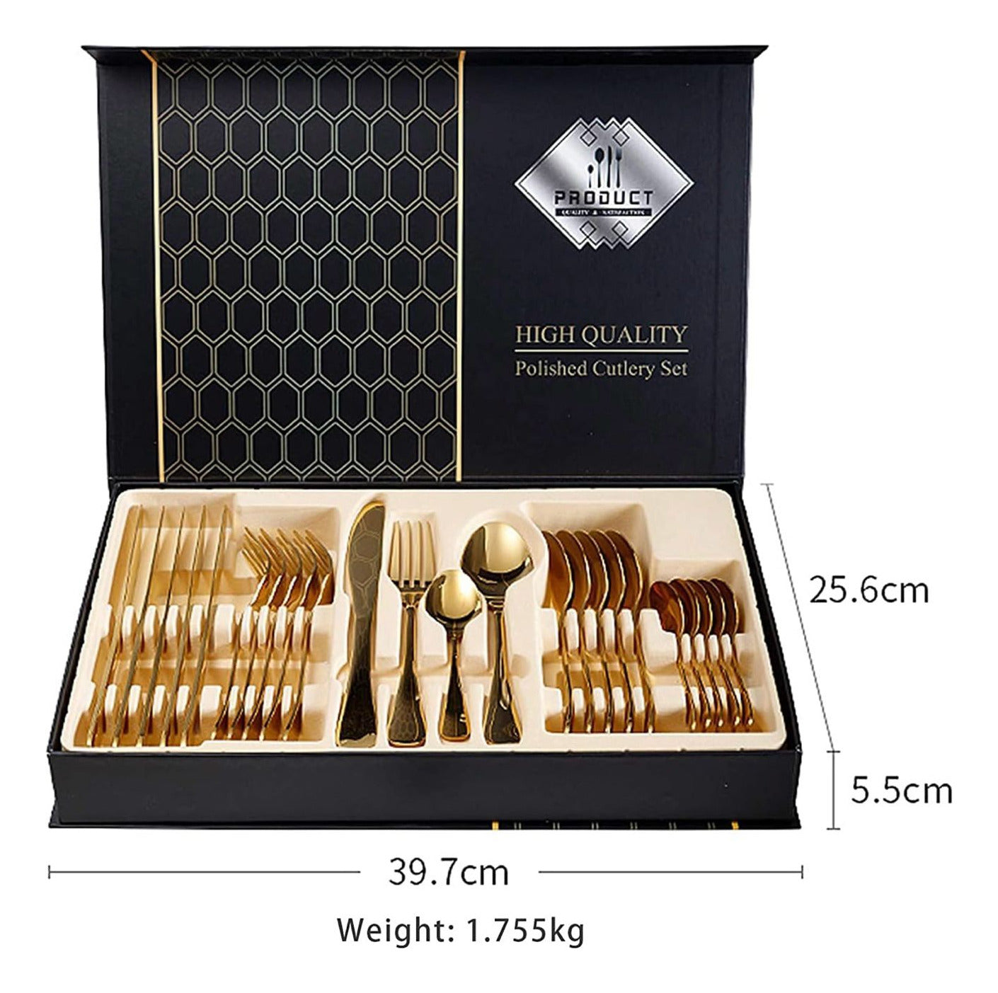 SET DE CUBIERTOS 24pcs DORADO