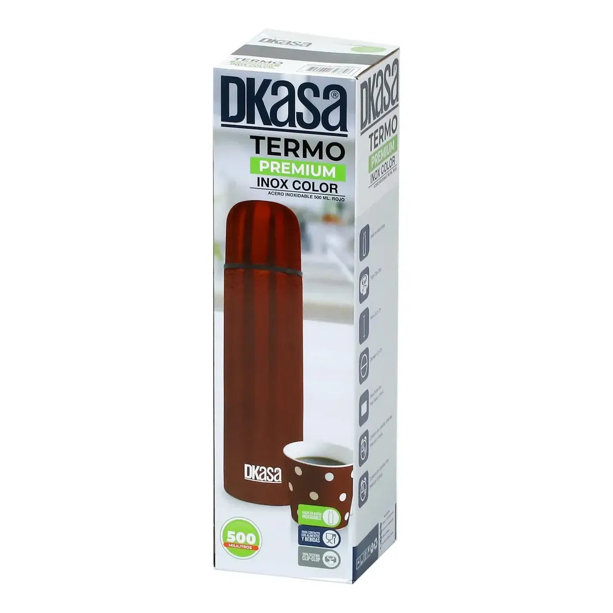 Termo premium inox color Dkasa 500ml