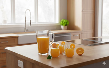 Set de jarra + 4 vasos de cristal sicilia