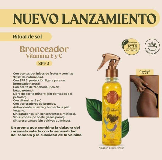 Bronceador con aceite de zanahoria