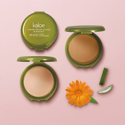 POLVO COMPACTO CONTROL IMPERFECION KALOE  ESTRACTO DE ARBOL DE TĖ  ANA MARÍA