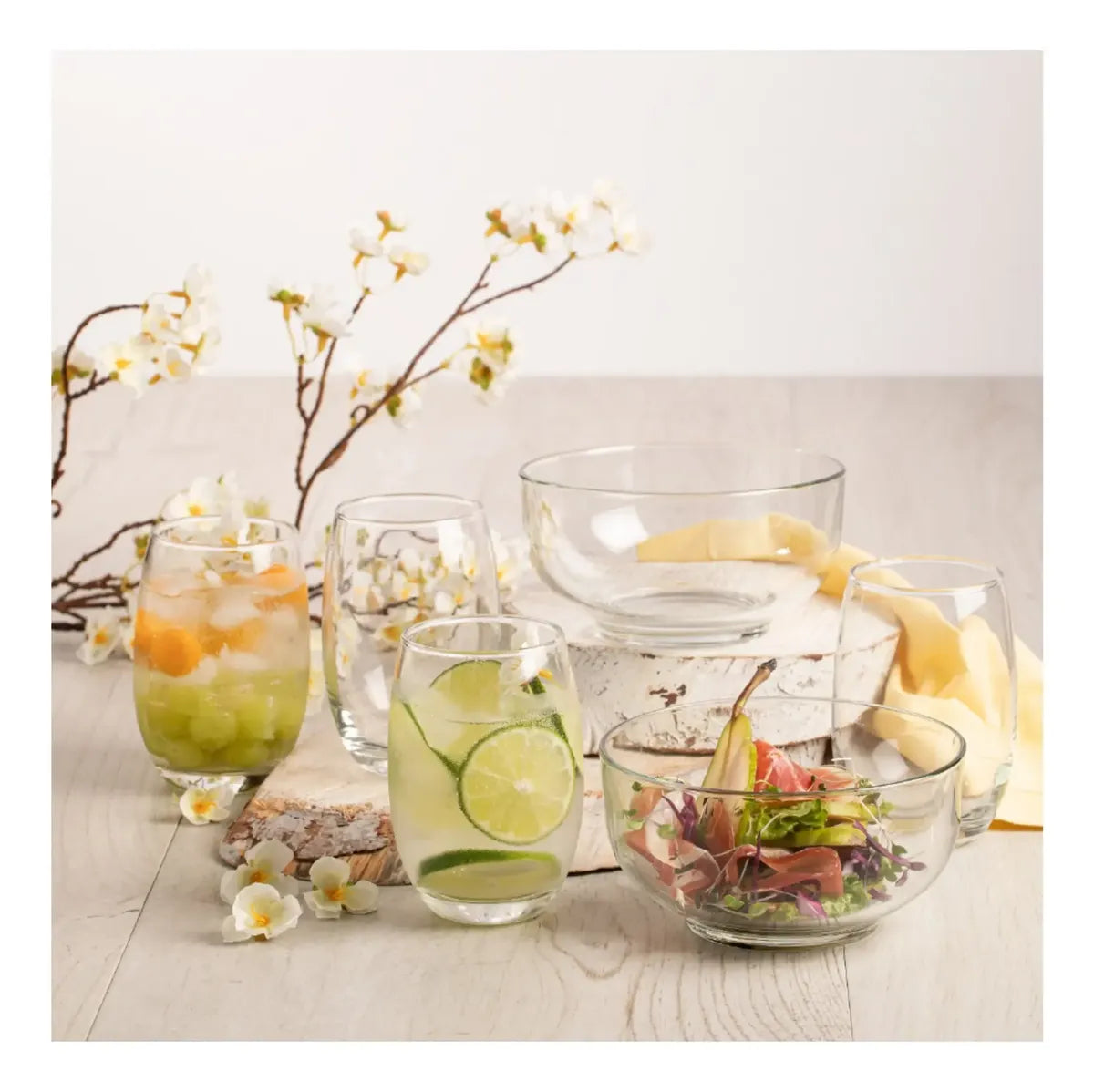 Set 6 piezas  vasos+ ensaladera