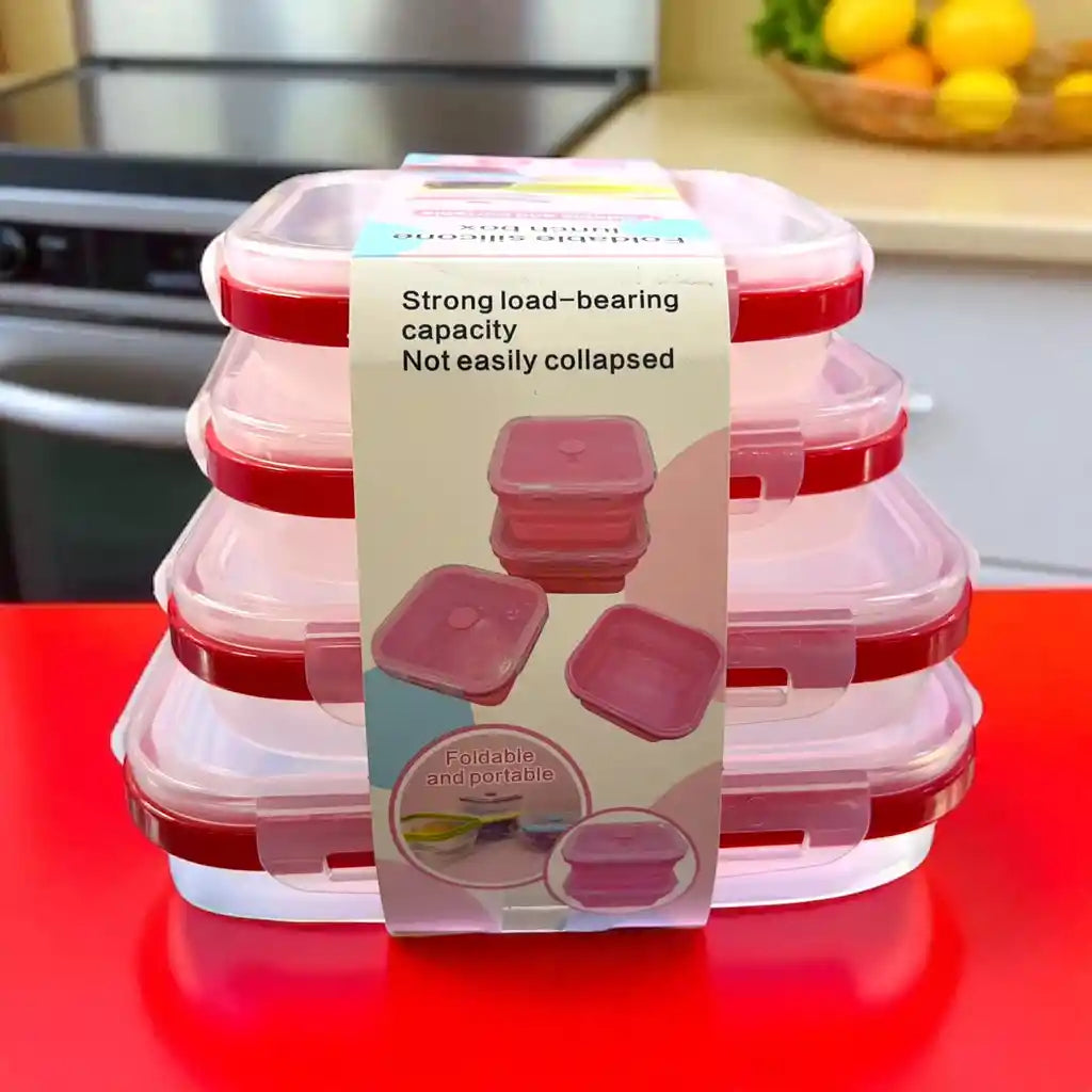 Porta Comidas Plegables en Silicona. set x4