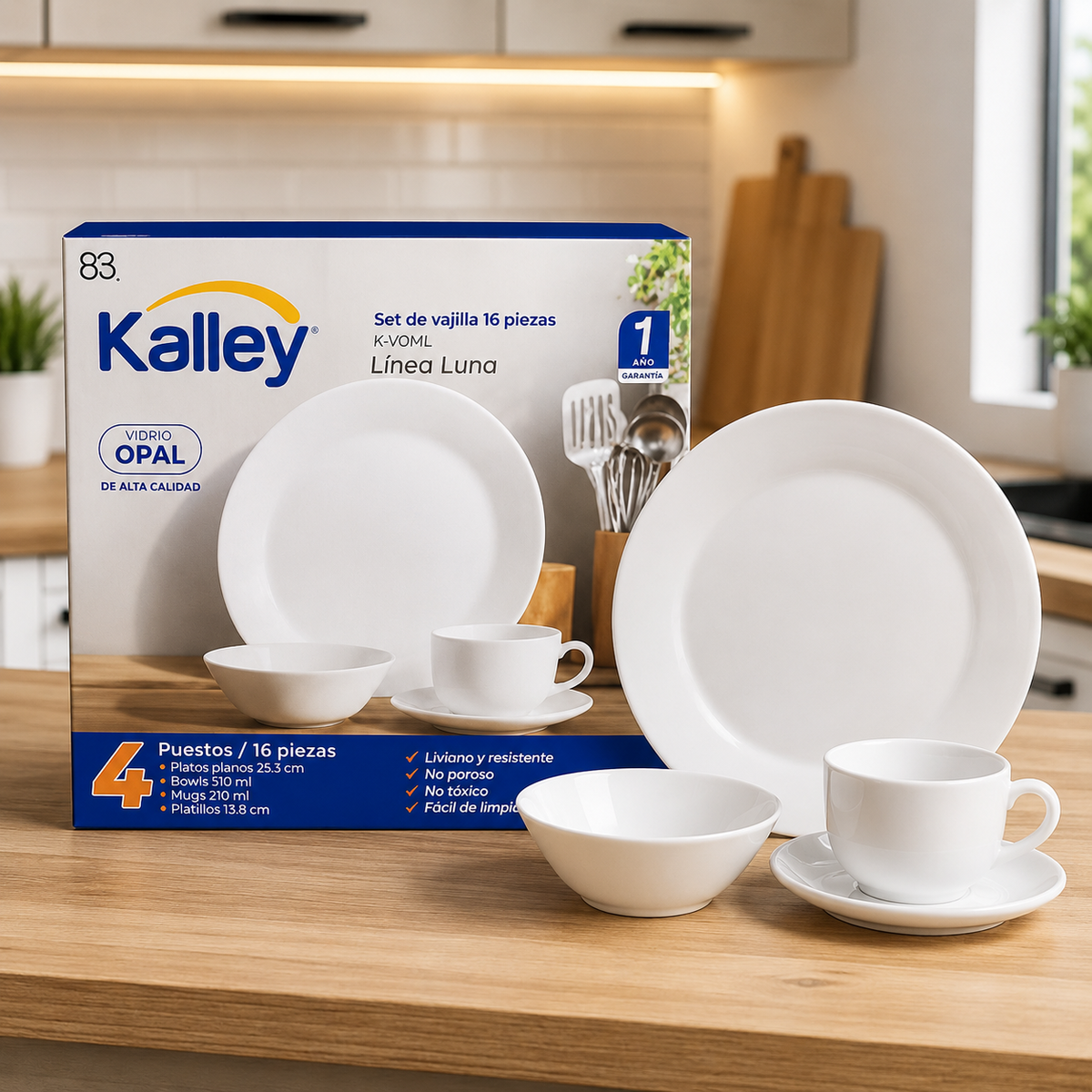 Vajilla 16 piezas kalley