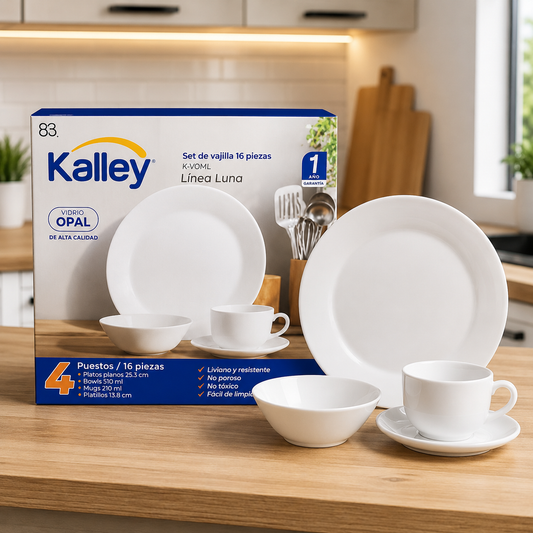 Vajilla 16 piezas kalley