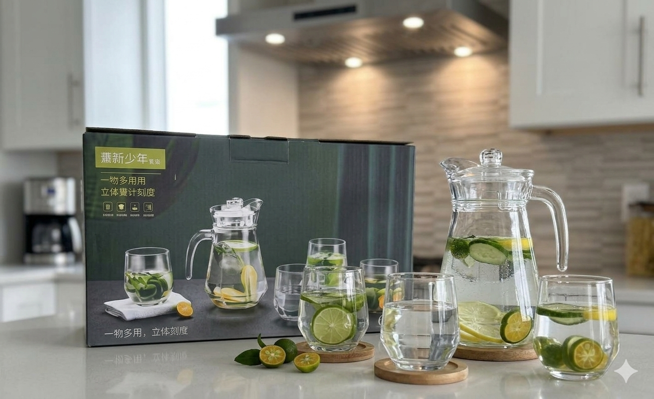 Set de jarra+4 vasos