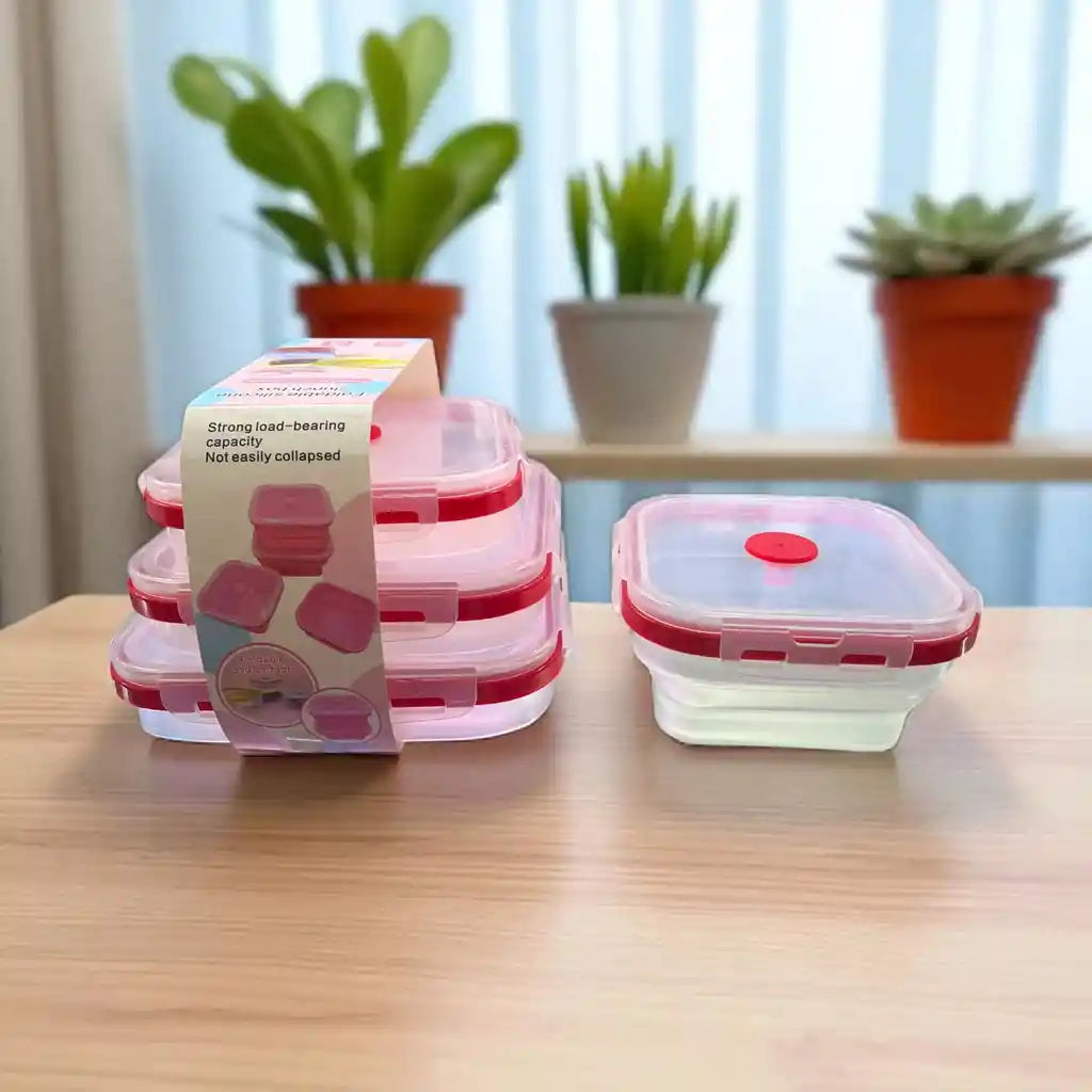 Porta Comidas Plegables en Silicona. set x4