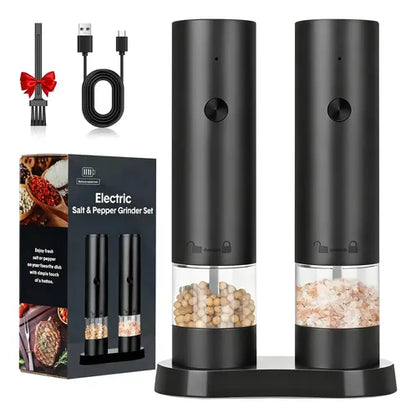 Set de Molinillos Eléctricos Recargables de Sal y Pimienta