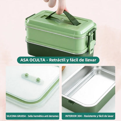 Porta Comida de acero dos niveles 1.4 L