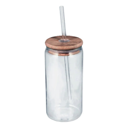 Vasos con pitillo de vidrio ALANA 550ml