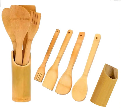 Utensilios de madera más soporte