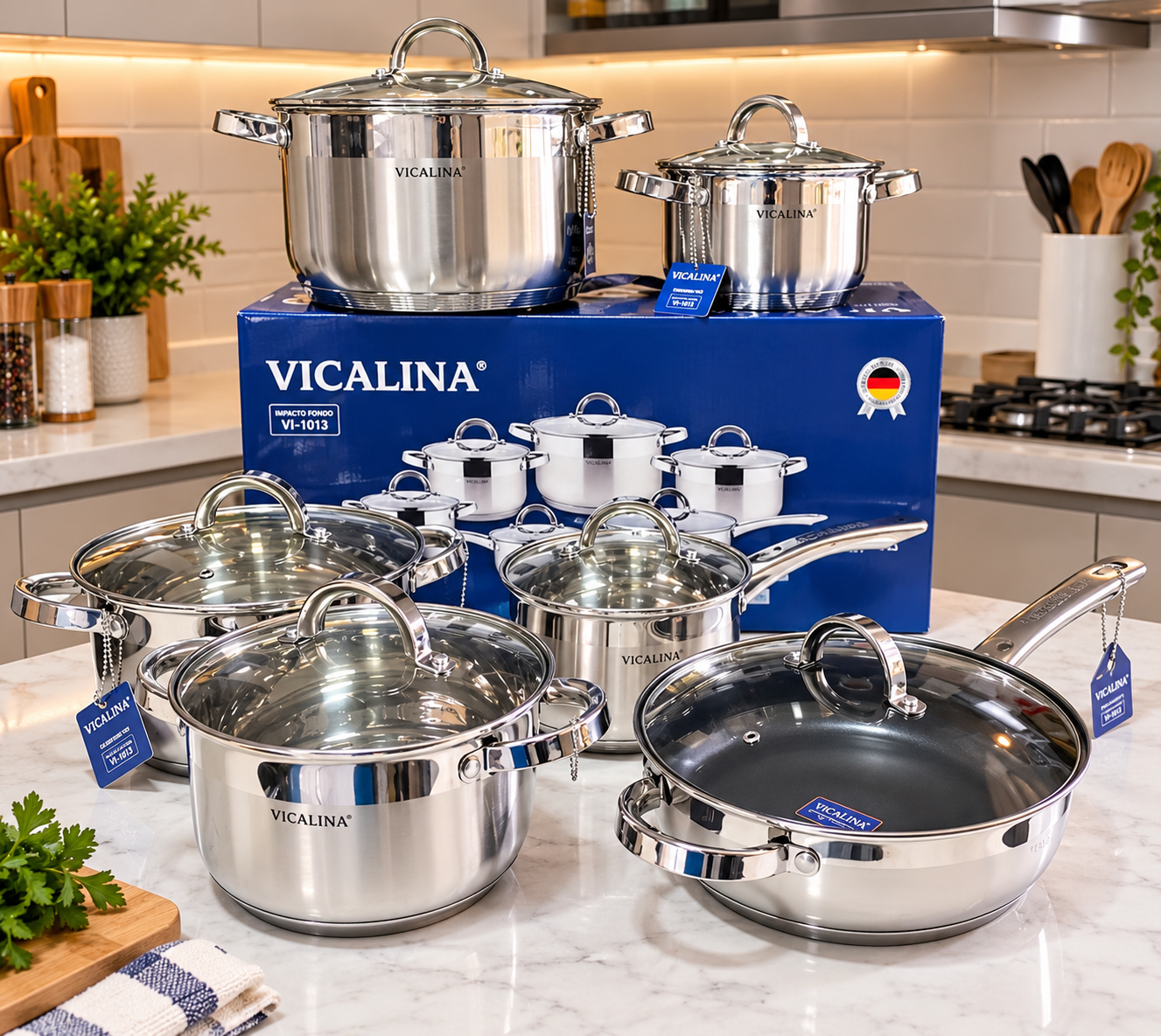 Bateria de ollas acero inoxidable vicalina VL-1013