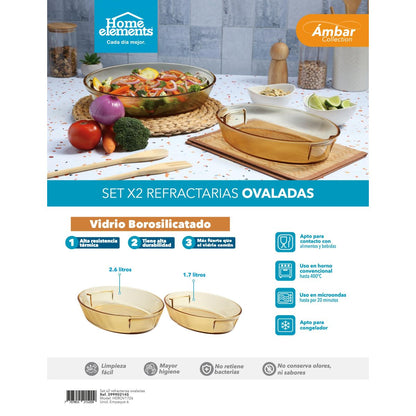 Set por 2 Refractarias - Ovaladas home Elements