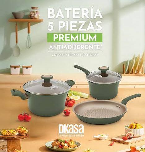 Batería 5 piezas Antiadherente premium Dkasa
