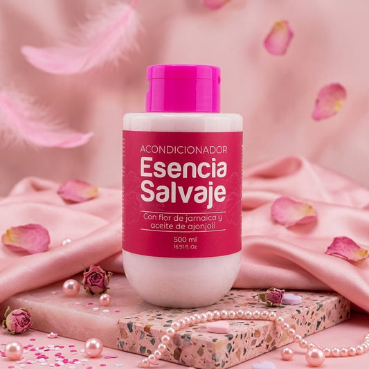 Acondicionador con flor de jamaica y aceite de ajonjoli Esencia Salvaje