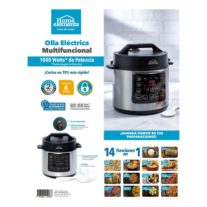 Olla multifuncional home Elements 6 Litros