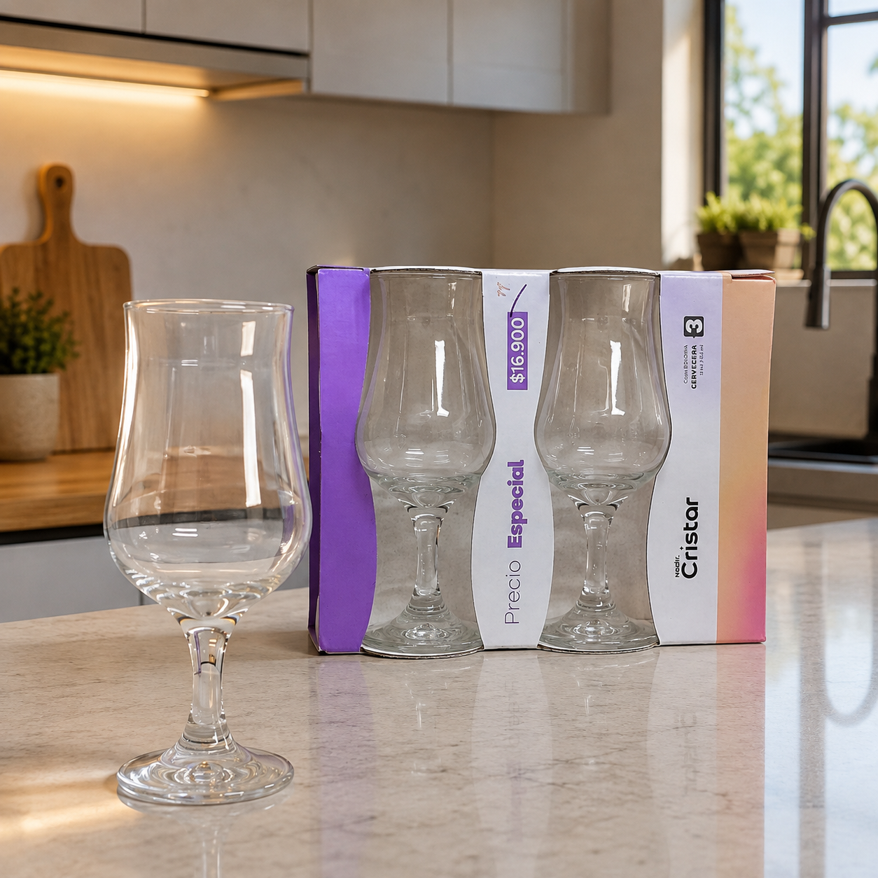 Set de 3 copas cristar