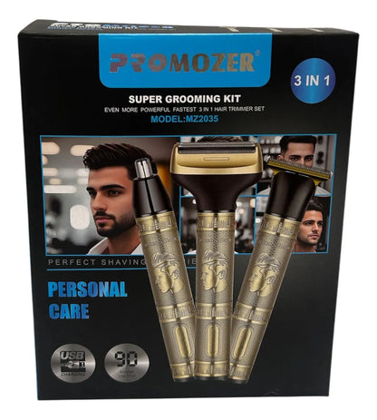 Kit de Afeitadora 3 En 1 Promozer MZ2035