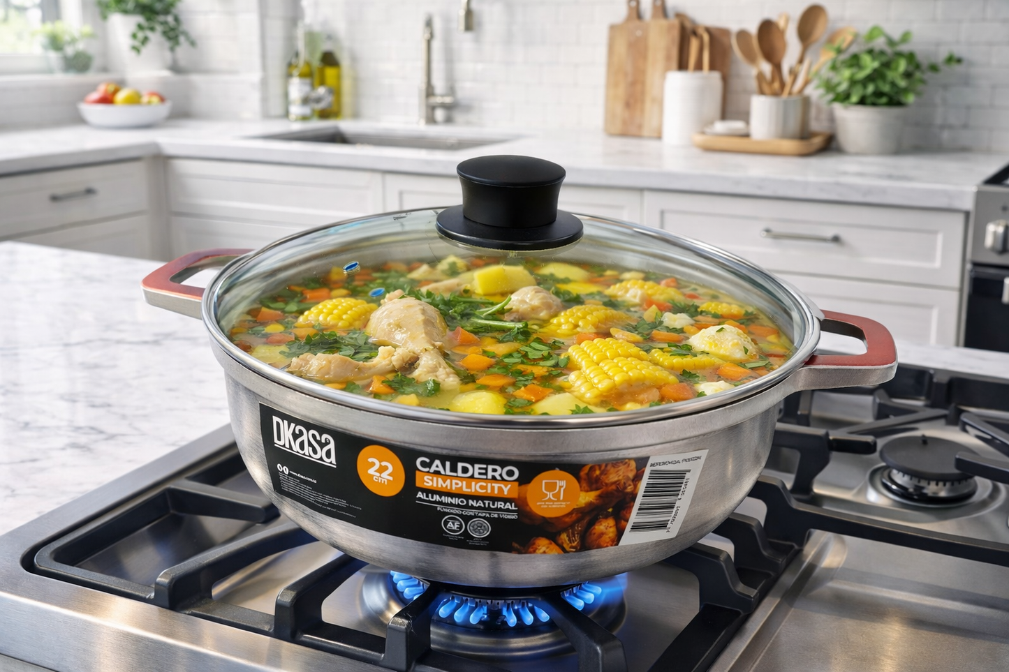 Caldero de aluminio 22cm Dkasa