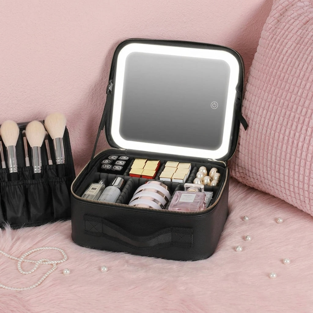Cosmetiquera Profesional Con Espejo Luz Led