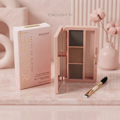 PALETA DE CEJAS SET ×3 MONTOC
