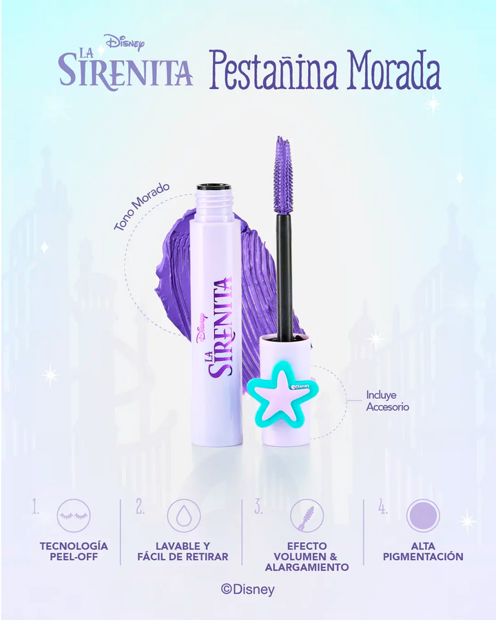 Pestañina morada la sirenita Ruby Rose