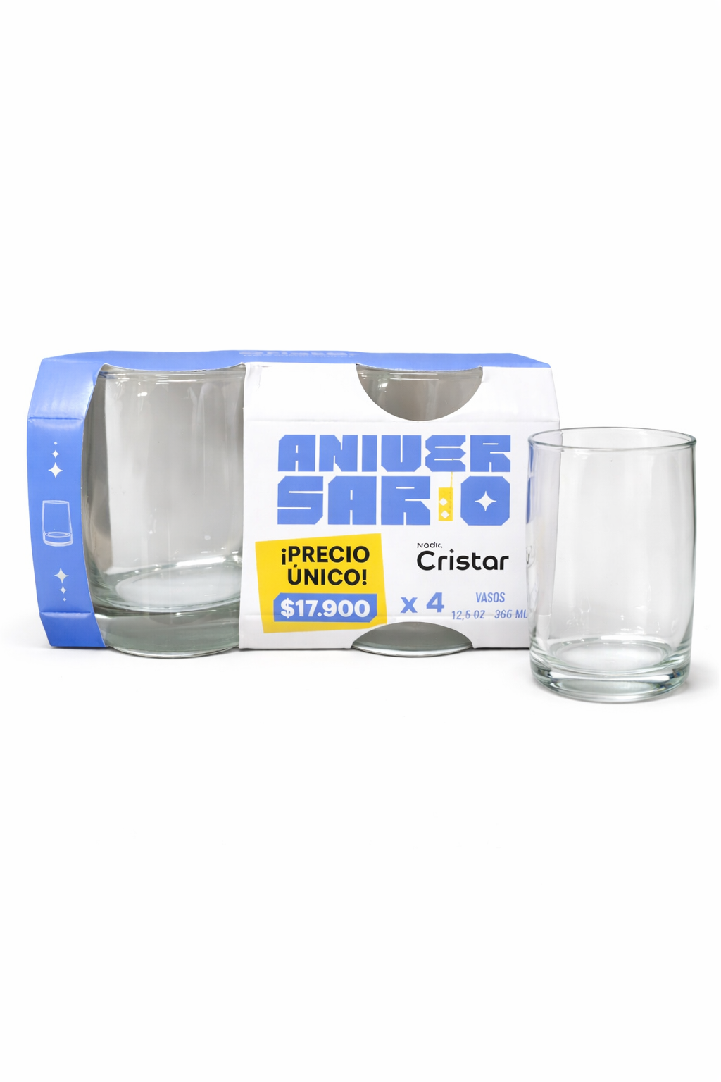 Set de vasos x4 cristar 366ml