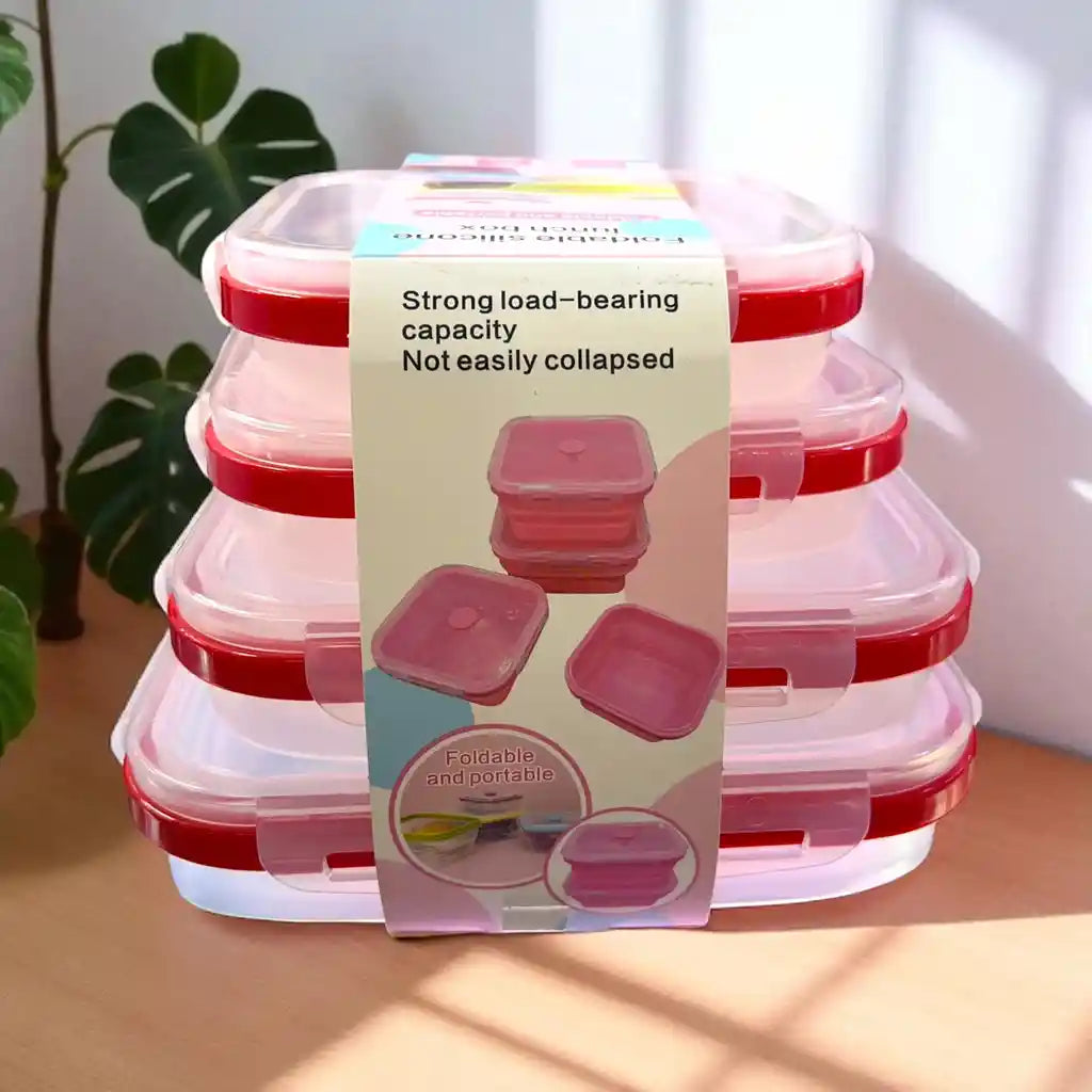Porta Comidas Plegables en Silicona. set x4