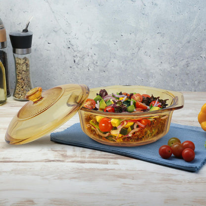 Olla refractaria de vidrio con tapa home Elements