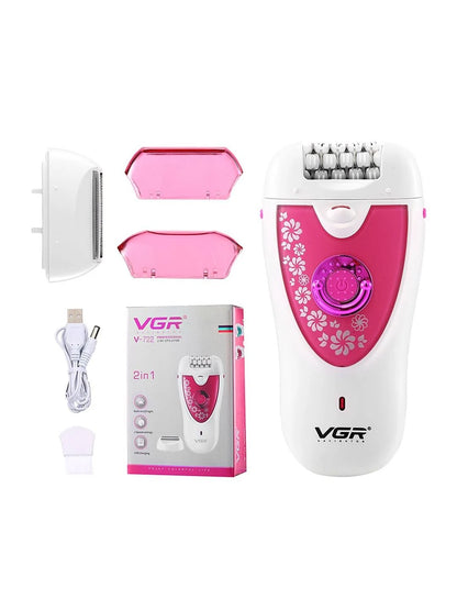 Depilador Afeitador Recargable Mujer Vgr V-722 2en1